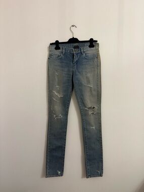 Saint Laurent Light Blue Distressed Skinny Jeans. New without tag. Size 26